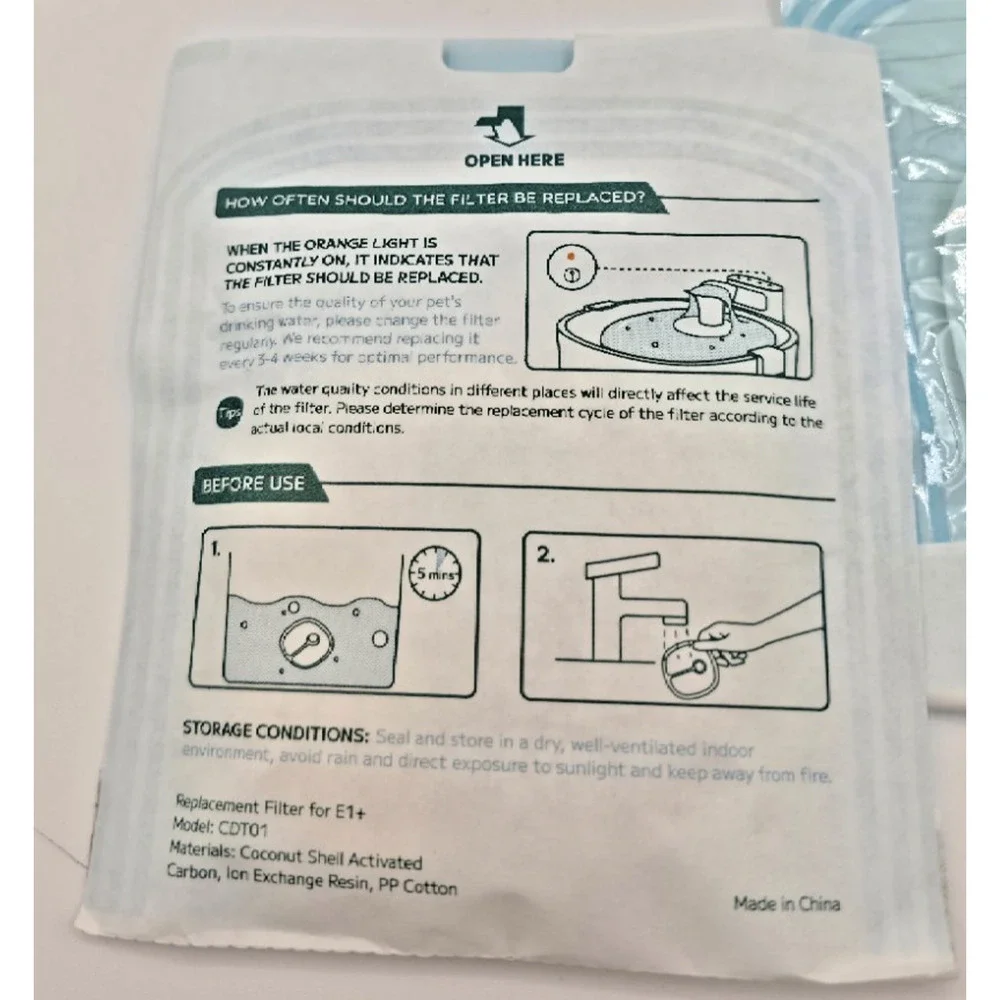 Elfin Water Fountain E1+ 2 Filters / White - Open Box